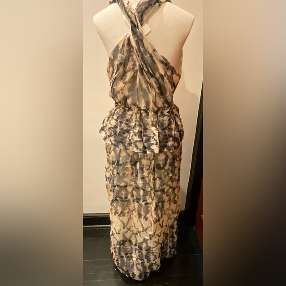 Ulla Johnson Cressida Tie-Dyed Halter Silk Organza Ruffle Maxi Dress NWT SIZ 10 - Picture 2 of 8